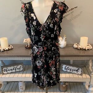 American Rag Black Floral Mini Dress
